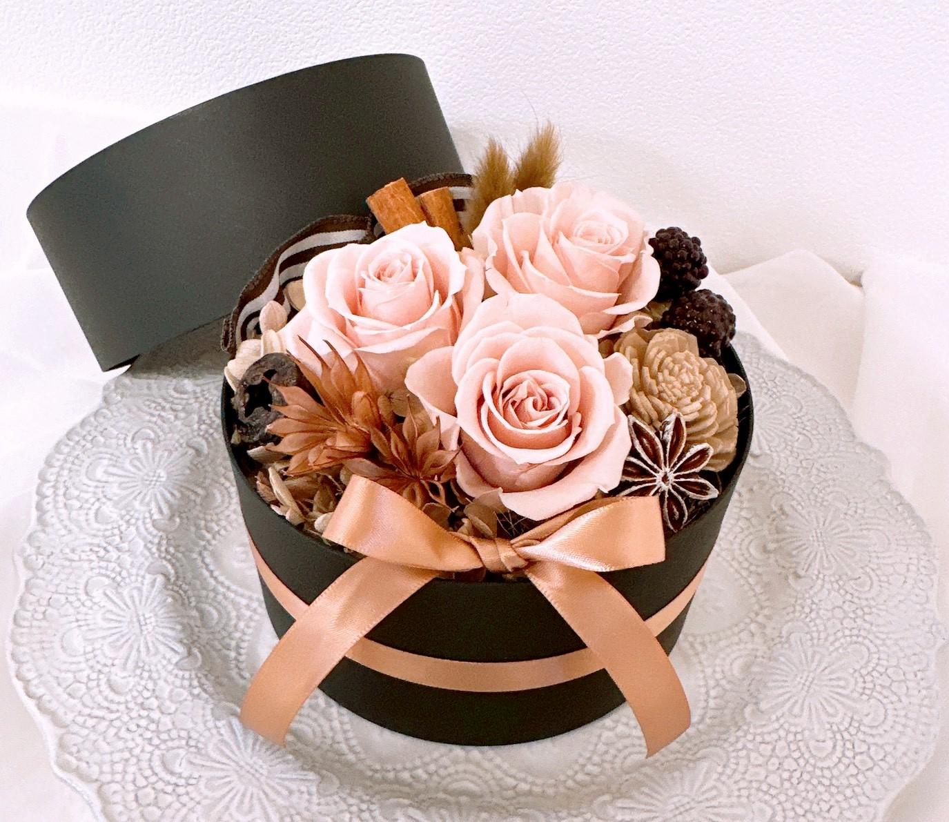 BOXアレンジ】ローズのフラワーボックス くすみピンク ルビー 母の日2026 ギフト 誕生日 記念日 結婚祝い | 13枚目